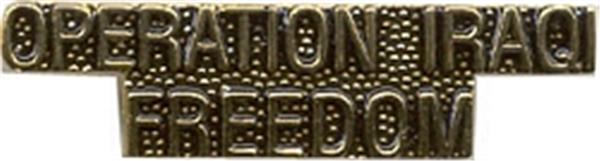 Operation Iraqi Freedom Letters Small Hat Pin