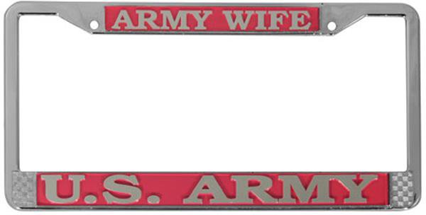 U.S. ARMY WIFE License Plate Frame - Metal
