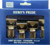 Standard Shirt Stays with Locking Clamps - BLACK (4 PIECE)