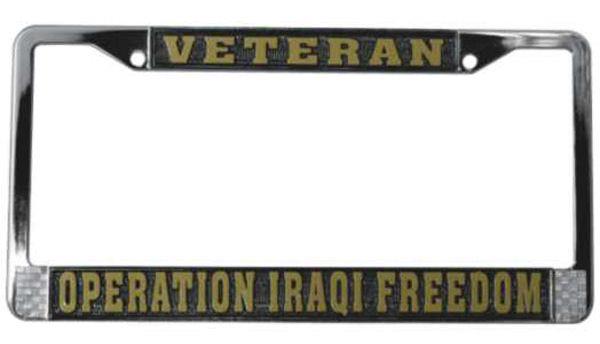 OPERATION IRAQI FREEDOM VETERAN License Plate Frame - Metal
