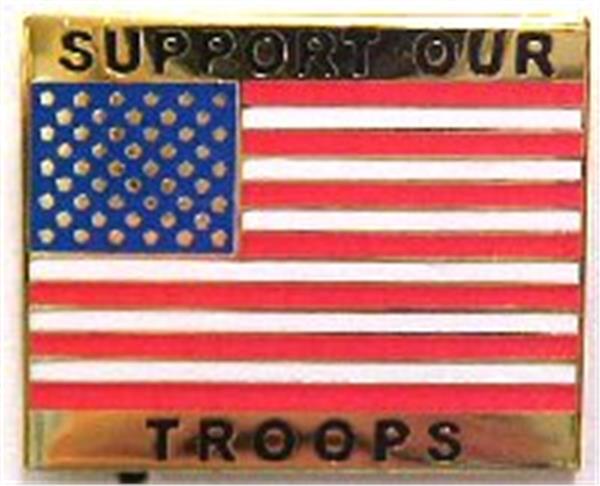 Support Our Troops Hat Pin