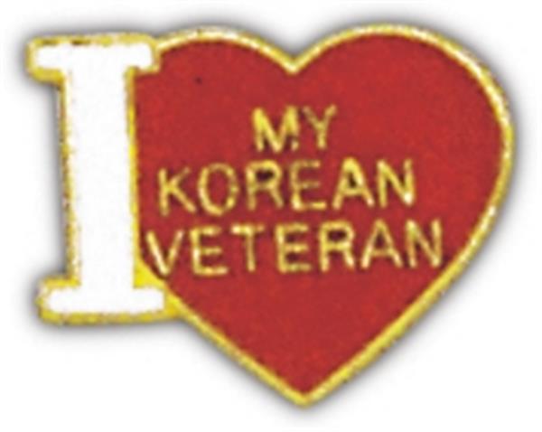 I Love My Korean Vet Small Pin