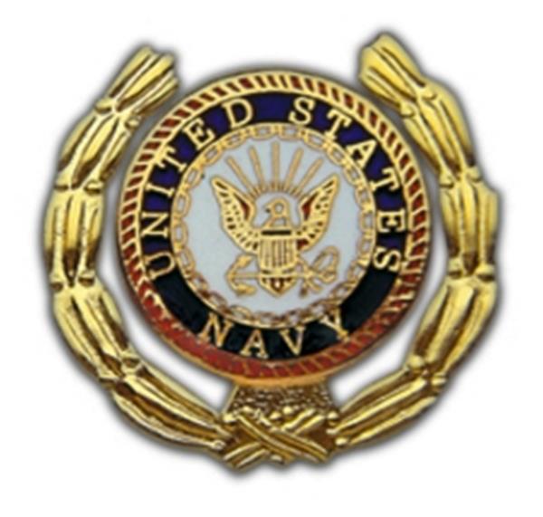 Navy Wreath Small Pin