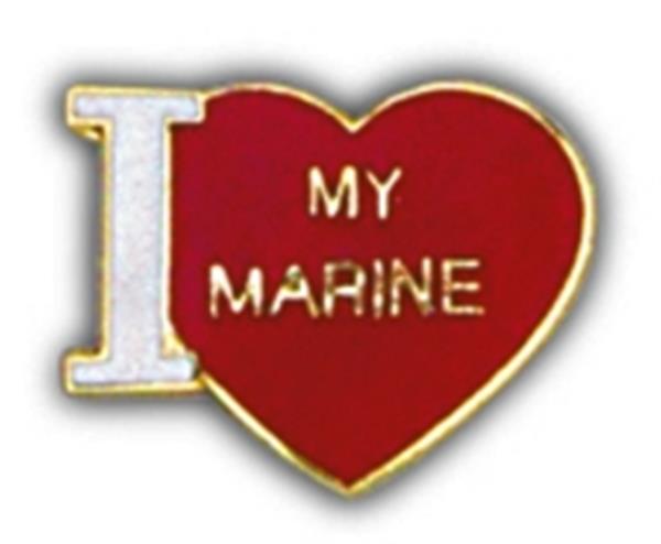 I Love My Marine Small Hat Pin
