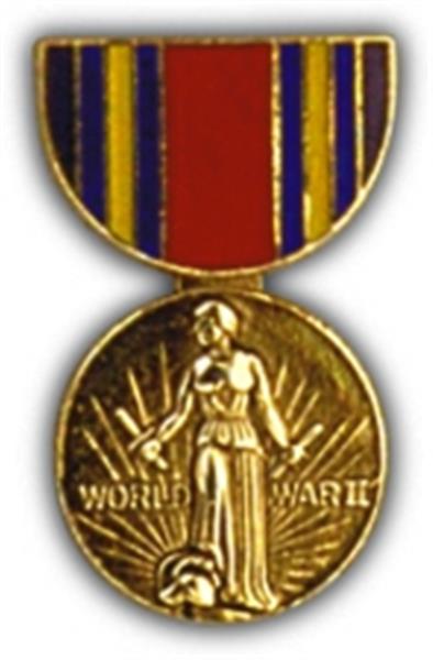 W.W. II Victory Mini Medal Small Pin