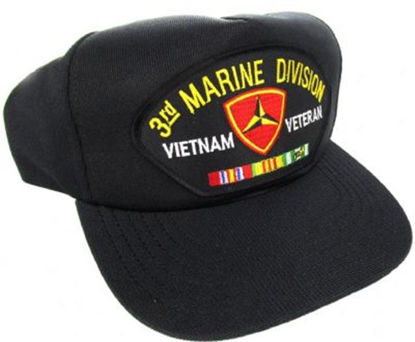 3rd Marine Division Vietnam Veteran Ball Cap - Black