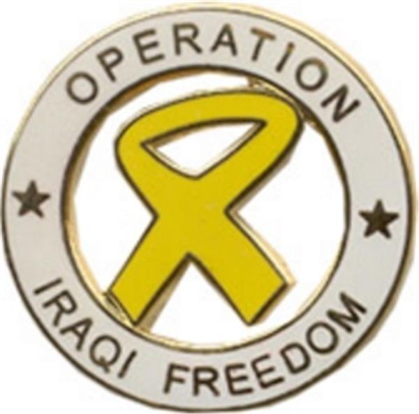 Operation Iraqi Freedom - Yellow Ribbon Small Hat Pin