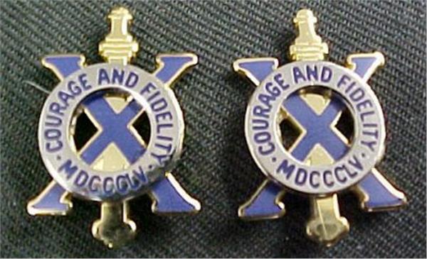 10th Infantry Distinctive Unit Insignia - Pair - COURAGE AND FIDELITY MDCCCLV