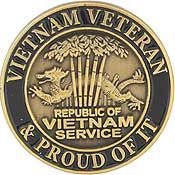 Vietnam Veteran and Proud of It Pin  - Size 1 inch