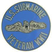 WWII Submarine Veteran Pin  - Size 1 1/2 inch