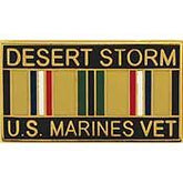 Desert Storm Marine Veteran Pin  - Size 1-1/8 inch