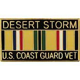Desert Storm US Coast Guard Veteran Pin  - Size 1 1/8 inch