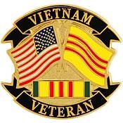 Vietnam Veteran Flags Pin  - Size 1 inch