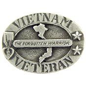 Vietnam Veteran Forgotten Warrior Pewter Pin  - Size 1  1/16 inch