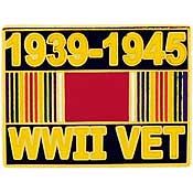 WWII Veteran Pin  - Size 1.25 inch
