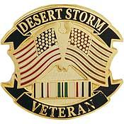 Desert Storm Veteran Pin  - Size 1 inch