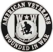 American Veterans Wounded in War Pin  - Size 1-1/16 inch