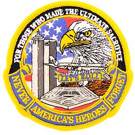 Never Forget America's Heroes Patch - 3 inch - CLEARANCE!