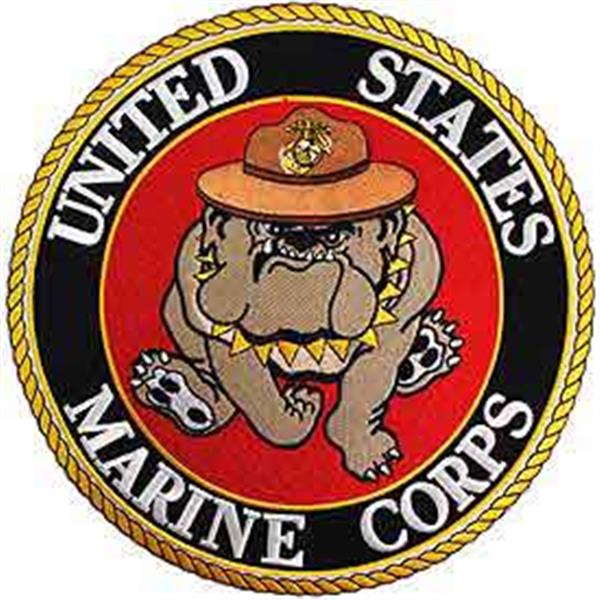 USMC Bulldog Round Logo 10 inch Patch