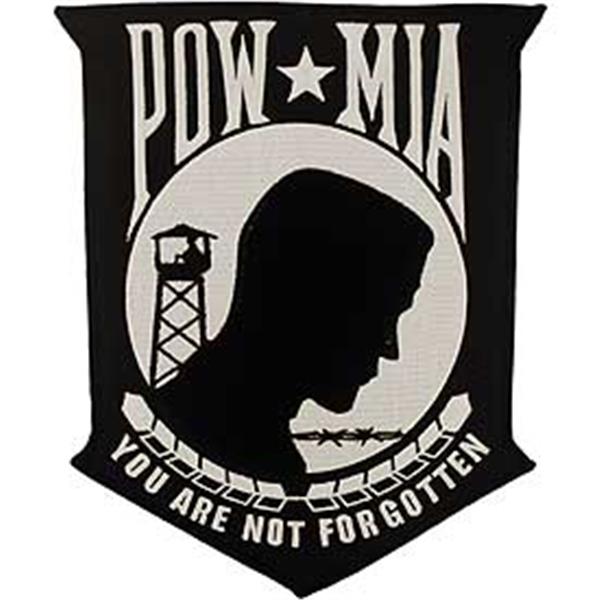 POW MIA White and Black 12 inch Patch - CLEARANCE!