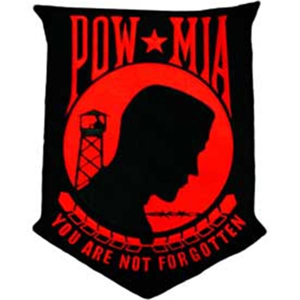 POW MIA Red-Black 12 inch Patch