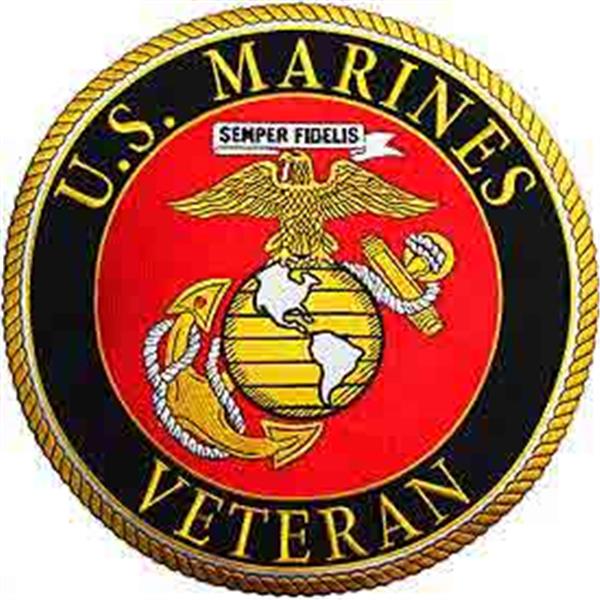 USMC Veteran Round Logo 12 inch Patch