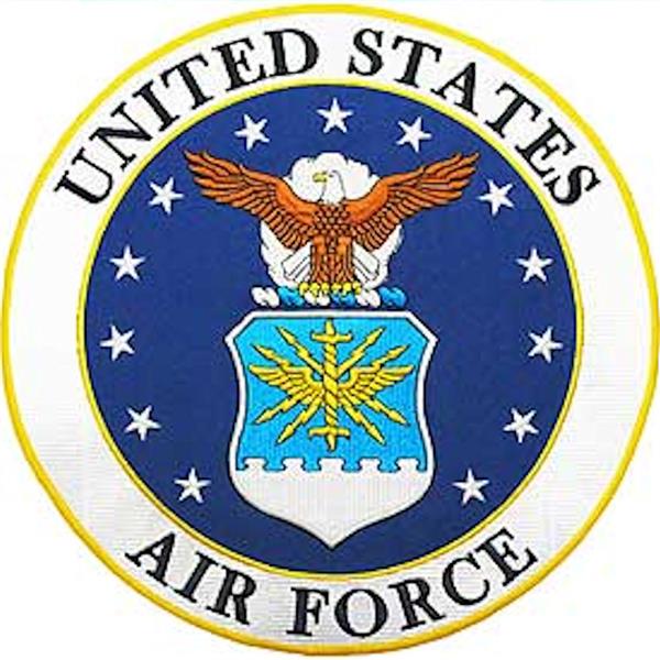 USAF Veteran Round Logo 12 inch Patch