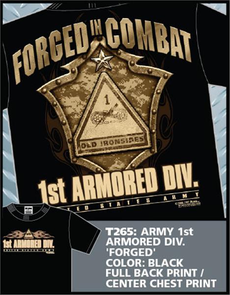 US Army 1st Armored Division 'Forged' 7.62 T-Shirt CLOSEOUT SALE