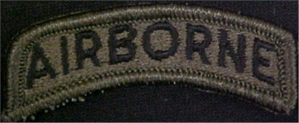 Airborne Tab Olive Drab OD Patch - For Army OD and Woodland Camouflage Uniforms