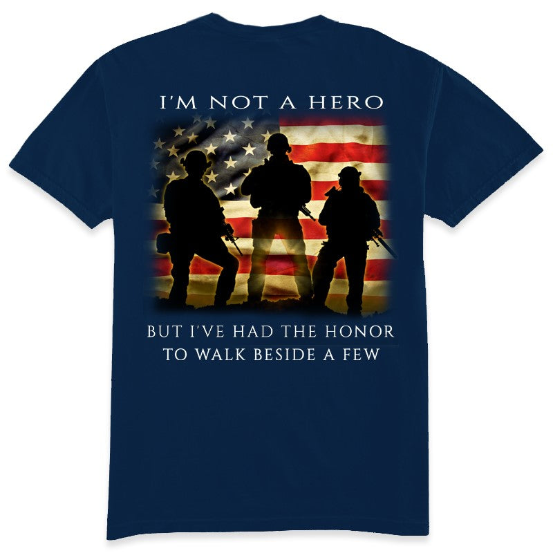 I'm Not a Hero T-Shirt, But I Walked with One - NAVY BLUE
