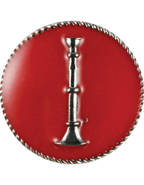 One Bugle Collar Device - Red Enamel Disk