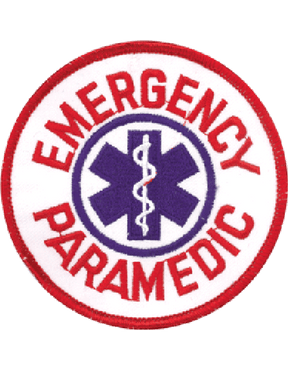 Emergency Paramedic Round Patch - Red and Blue