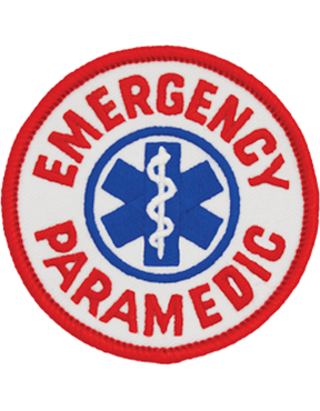 Emergency Paramedic Round Patch - Red and Blue