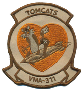 VMA-311 Tomcats USMC Patch - Desert Fixed Wing Squadron Patch