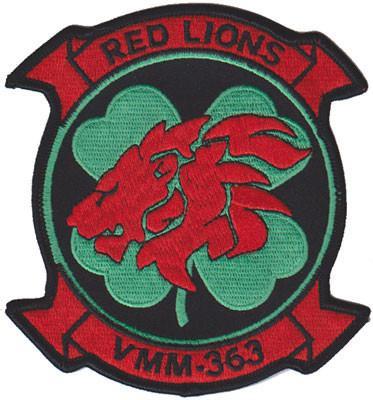 VMM-363 Lucky Red Lions Squadron USMC Patch - Officially Licensed