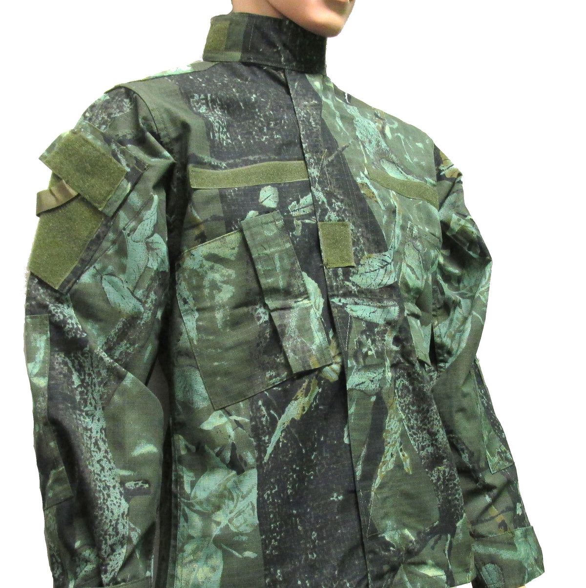 CLEARANCE ACU Style Military Jacket - Green Leaf Hunting Camo