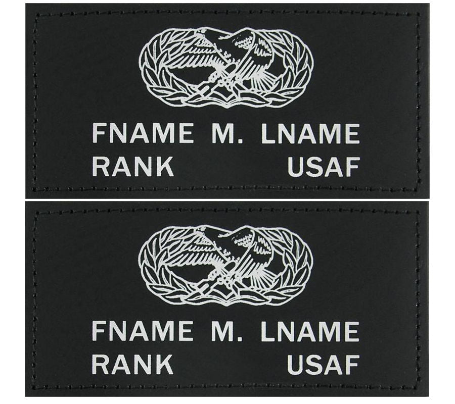 U.S. Air Force Leather Flight Badge BLACK - 1 Pair