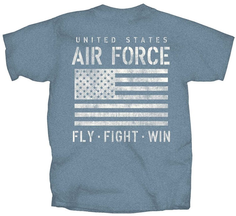 U.S. Air Force Tonal U.S. Flag Short Sleeve T-Shirt - HEATHER INDIGO