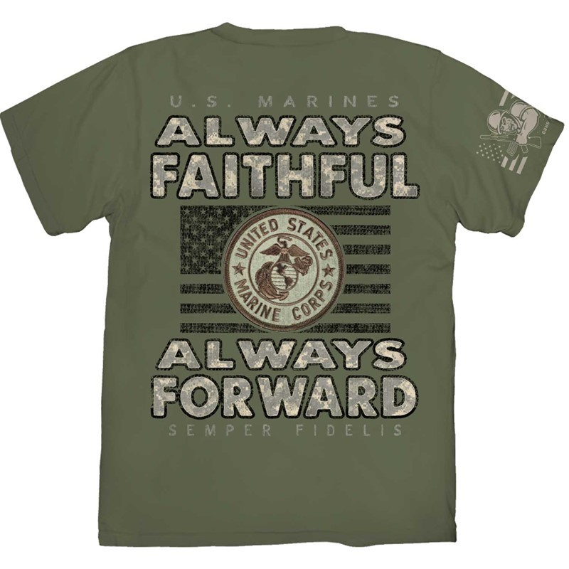 USMC "Always Forward" Short Sleeve T-Shirt - OLIVE DRAB