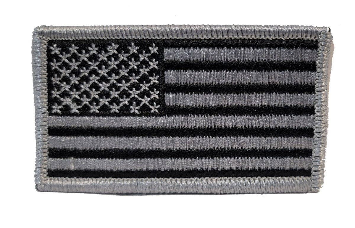 U.S. American Flag Patch - GRAY/BLACK Forward Facing
