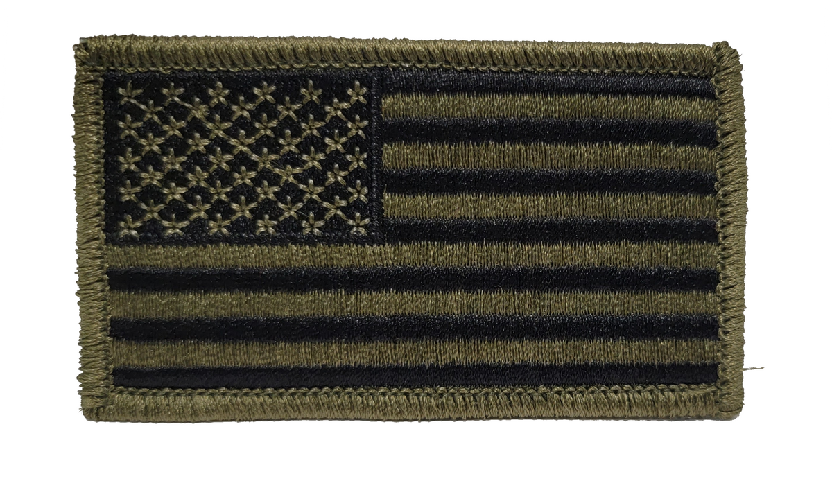U.S. American Flag Patch - SUBDUED O.D. GREEN - FORWARD FACING