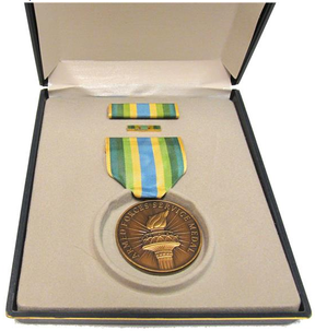 Armed Forces Service Full Size Medal Box Set with Lapel Pin