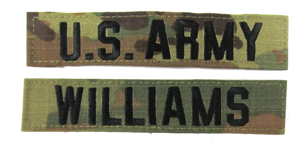 U.S. Army 3 Color OCP Name Tape  - 2 Piece Set