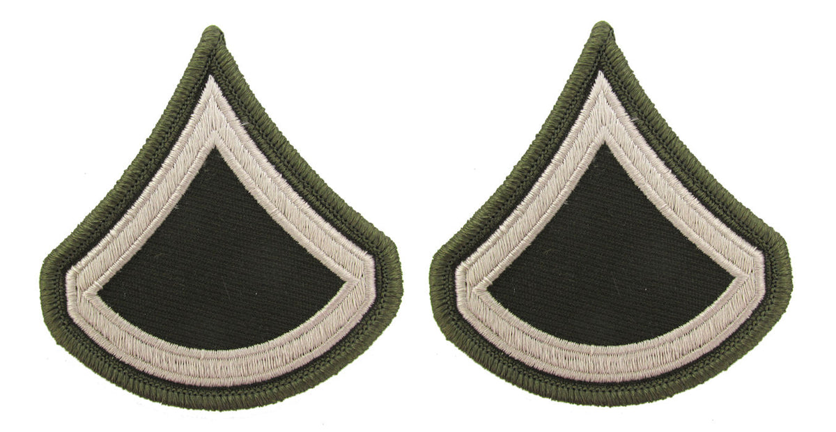 U.S. Army AGSU Chevrons Rank - Pair - Pinks and Greens, Female / E-3 PFC U.S. Army AGSU Chevrons Rank - Pair - Pinks and Greens, Female / E-3 PFC