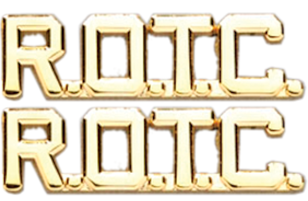 ROTC Collar Letter Insignia - No Shine Metal Pin-On - PAIR