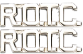 ROTC Collar Letter Insignia - No Shine Metal Pin-On - PAIR