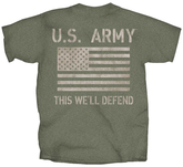 U.S. Army Tonal U.S. Flag Short Sleeve T-Shirt - HEATHER OLIVE DRAB