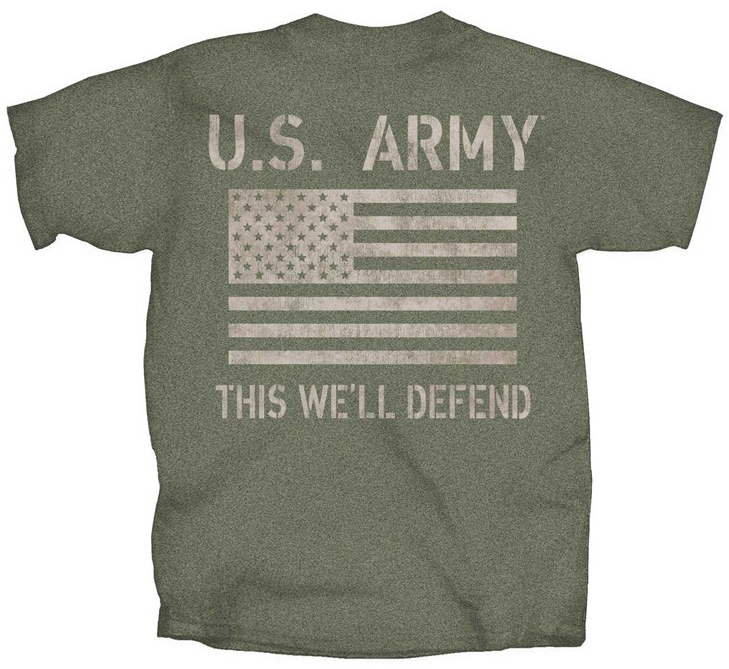 U.S. Army Tonal U.S. Flag Short Sleeve T-Shirt - HEATHER OLIVE DRAB - CLEARANCE!