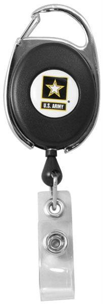 U.S. Army Star Retractable Badge Holder With Carabiner Clip