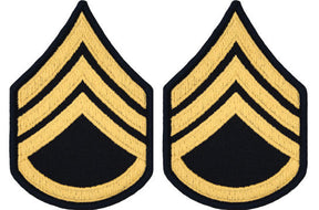 U.S. Army Gold on Blue Chevrons - Pair - All Enlisted Ranks